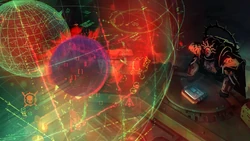  Anton Zerbe stares at a hololithic image of , the dread  of the , as depicted in concept art for .