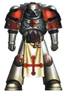 Fire Angels Veteran Sergeant and Company Champion Revok wearing Curadh Pattern variant Power Armour.