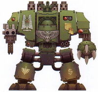 Mars Pattern Mark IV Dreadnought, Brother Yaziel, of the Dark Angels' 5th Company.