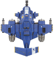 A Stormhawk Interceptor of the Ultramarines Chapter, dorsal view