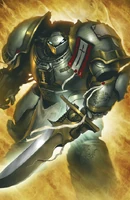 Aegis Termi Armour.jpg (472 KB) A Grey Knight stands arrayed in his panoply of war; Aegis Power Armour, Nemesis Force Halberd and the psychic might of the Emperor's genetic legacy.