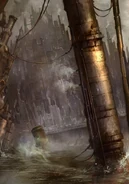 The outskirts of a coastal hive city