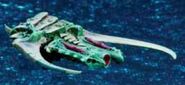 A Razorfiend Tyranid Cruiser, dorsal view