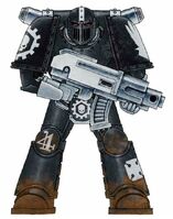 Veteran Brother Galmech of the Avernii Clan Company in Mark III Iron Power Armour.