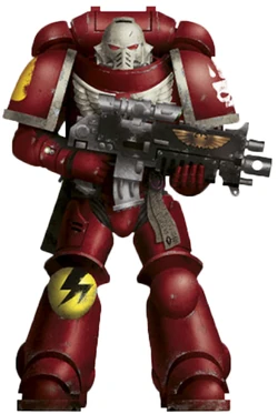 Carmine Blades Chapter Colour Scheme as displayed by  Brother Oras, 2nd Company, 8th Squad (battleline).