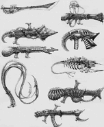 A selection of common biomechanical Tyranid weapons and Biomorphs