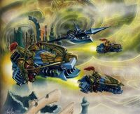 Members of the Kataphraktoi launch an attack within the Eldar Webway