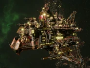 An Ork Hammer Smacka battlekroozer.