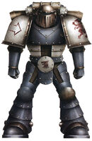 Pre-Heresy War Hounds Tactical Marine in Mark II Crusade Pattern Power Armour; the XII Legion was one of the first Space Marine Legions to be equipped with this first pattern of environmentally-sealed battle-plate.