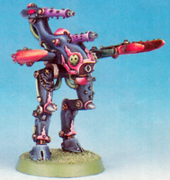 A Subjugator Scout Walker with its deadly array of weaponry.