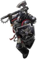 Black Templars Battle-Brother on Crusade armed with Power Axe and Storm Shield