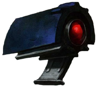 The Monoscope, a device that can not only project a beam of light, but also acts as a visual uploader, enabling a Tempestor or Tempestor Prime to see what their subordinates witness.