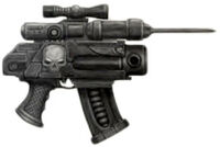 Executor Pistol (Executioner Pistol) used by Eversor Temple Assassins of the Officio Assassinorum.