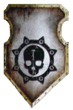 A Legio Krytos Warlord-class Titan livery shield