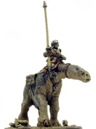 A Mukaali-mounted Rough Rider of the Tallarn Desert Raiders