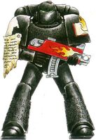 Pre-Heresy Word Bearers Tactical Marine in Mark VI Corvus Pattern Power Armour in original Legion colours