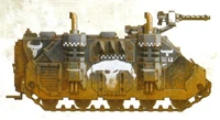 A Looted Rhino of the Ork Goffs Clan