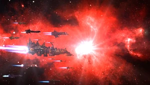 Флот IX легиона отбывает в скопление Сигнус (фан-арт)