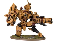 An XV104 Riptide Battlesuit armed with an Ion Accelerator and twin-linked Fusion Blasters