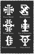 Icons of the various Deathwatch watch fortresses