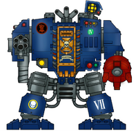 MarkVDreadnought001.png (786 KB) Dreadnought Brother Agaston. The numeral on Agaston's leg armour denotes him as the 7th vehicle assigned to the 4th Company. The opposing plate bears a campaign badge.