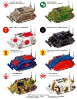 Imperial Guard and Space Marine Chapters - Rhino armoured personnel carriers approved camouflage patterns