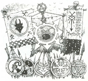 Estandartes y Escudos Skavens por Jes Goodwin