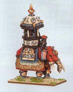 Arabyan lord mounted on an elephant. (Warmaster)