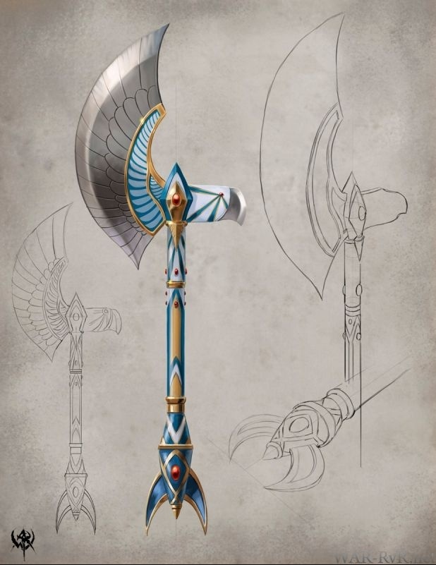 fantasy axe drawing