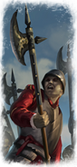 An Empire Halberdier in combat.