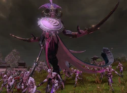 Towering above its allied , the Exalted Keeper of Secrets is at once captivating and terrifying.