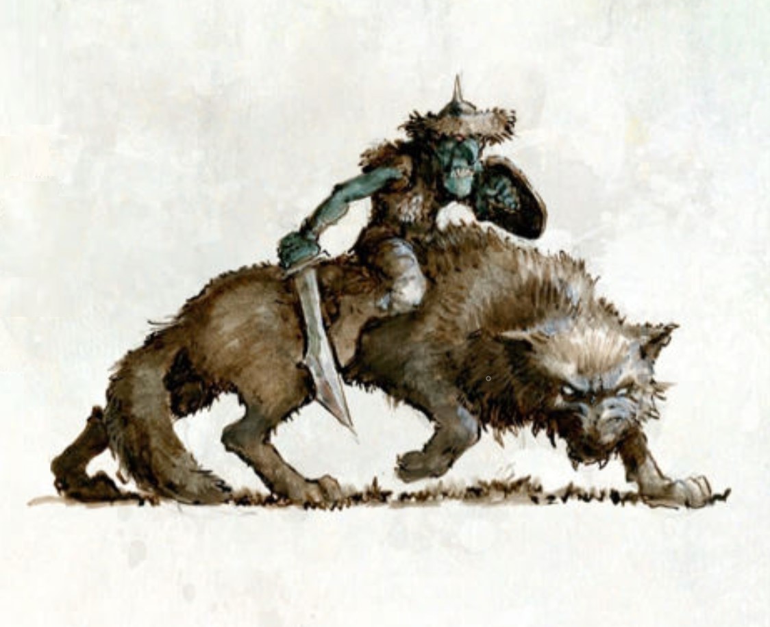 warhammer art goblin wolf rider