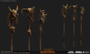 Bray-Shaman braystaffs as rendered for Total War: Warhammer.[3a]
