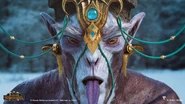 The face of a Keeper of Secrets as depicted in Total War: Warhammer III.