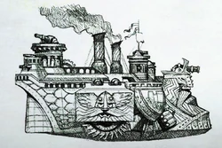 The Fair Fregar after some heavy  modifications to add steam-powered propulsion