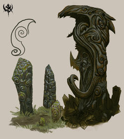 Norscan shrines to , the  of change and intrigue; concept art for .