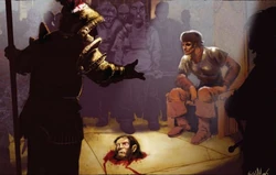 A  of  carrying the head of a 's adversary