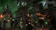 The Sisters of Sigmar facing the forces of the Skaven as depicted in the game Mordheim: City of the Damned.