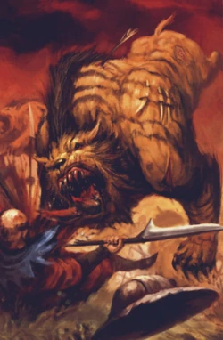 The mighty, feline beast known as the Sabretusk.