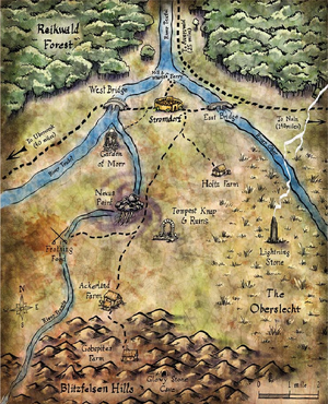 A map of Stromdorf and its surroundings