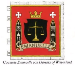 The personal heraldry of Grand Countess Emmanuelle von Liebwitz of 