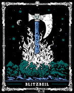 Tarot card of the legendary axe of Ulric known as Blitzbeil.