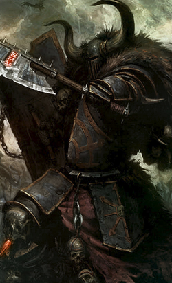 A Chaos Warrior who has forsaken his  for a chance at achieving ultimate power in service to the .