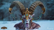 The face of a Keeper of Secrets as depicted in Total War: Warhammer III.