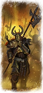 A Chaos Chosen armed with a halberd as depicted in Total War: Warhammer.