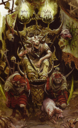 The Grey Seer  is carried upon his luxurious palanquin by a pair of .