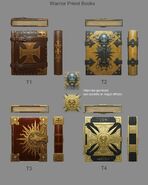 Warhammer Online: Age of Reckoning concept art for Warrior Priest of Sigmar sacred books.
