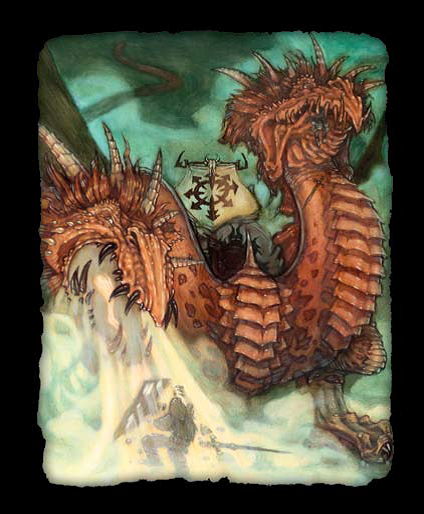 Warhammer Fantasy Battle Vintage Chaos Champion of Tzeentch Winged 3 Headed OOP 