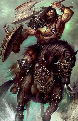A  Marauder Horseman riding into battle.