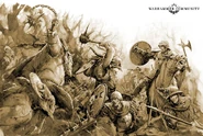 Imperial State Troops battle the Beastmen.